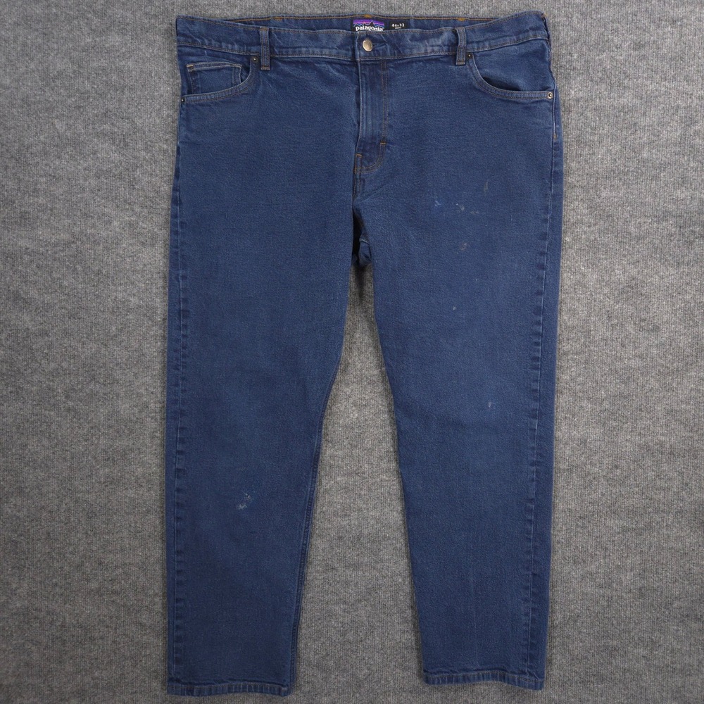Patagonia Jeans Mens 44X30* Blue Straight Fit Outdoor Workwear Dark Wash Denim